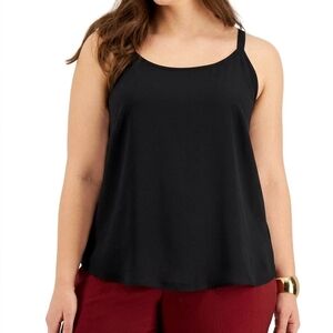 Bar III Black Scoop Neck Spaghetti Strap Women’s Camisole Plus Size 2X